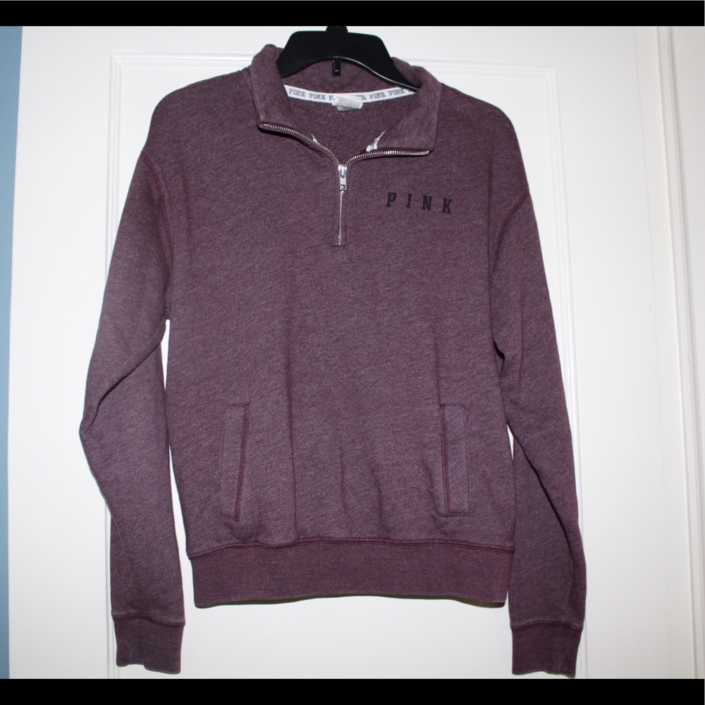 PINK: Maroon Half Zip Up - Picture 1 of 2